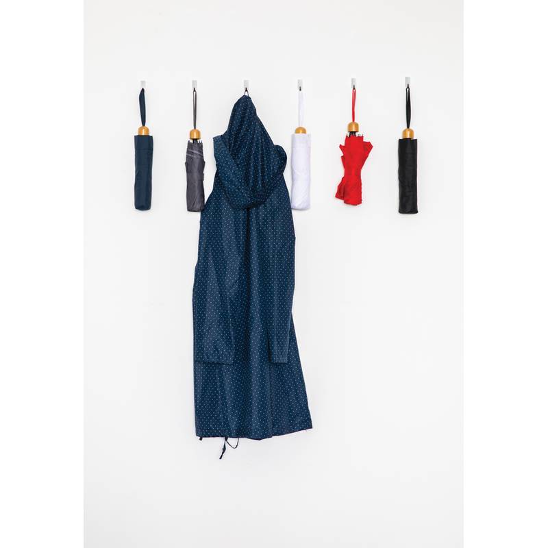 20,5" bambusový dáždnik Impact zo 190T pongee RPET AWARE™, biela 20,5" bambusový dáždnik Impact zo 190T pongee RPET AWARE™, biela