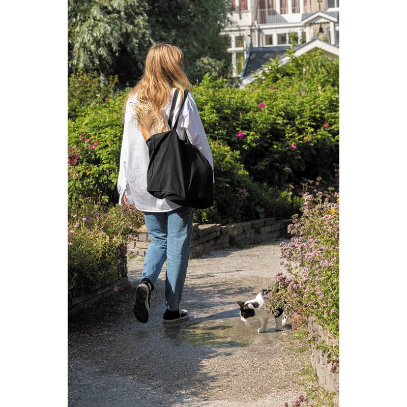 Nákupní taška Impact ze 145g recyklované bavlny AWARE ™, černá Nákupní taška Impact ze 145g recyklované bavlny AWARE ™, černá