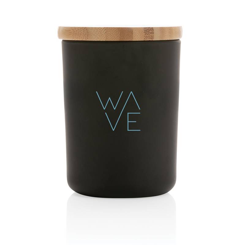 Vonná svíčka s bambusovým víčkem Ukiyo, černá Vonná svíčka s bambusovým víčkem Ukiyo, černá