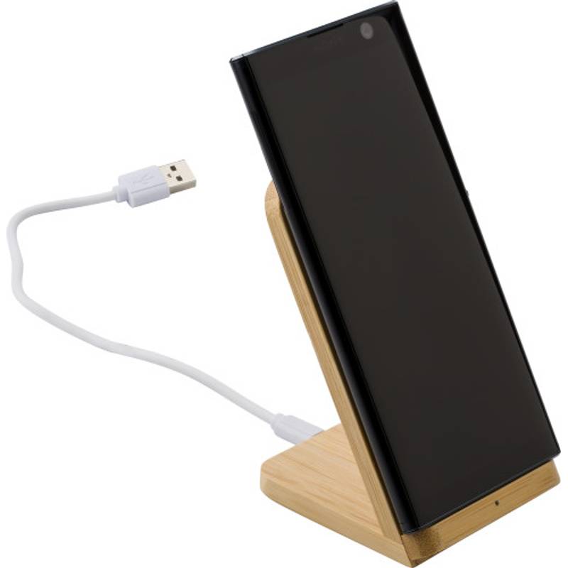 Bambusová bezdrôtová nabíjačka, hnedá Bambusová bezdrôtová nabíjačka, hnedá