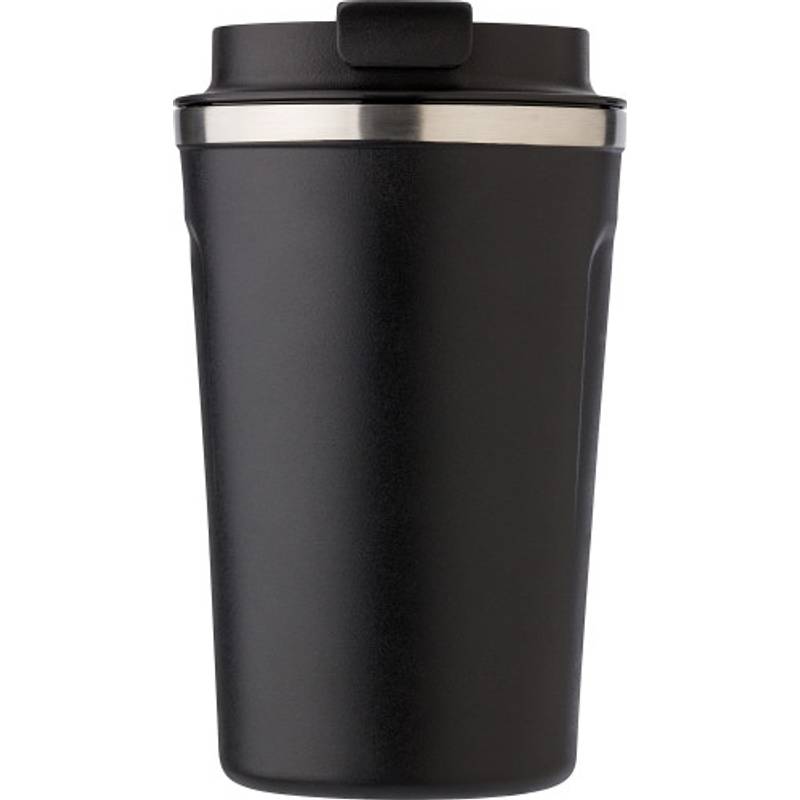 Nerezový dvoustěnný hrnek, 380 ml, černá. Nerezový dvoustěnný hrnek, 380 ml, černá.