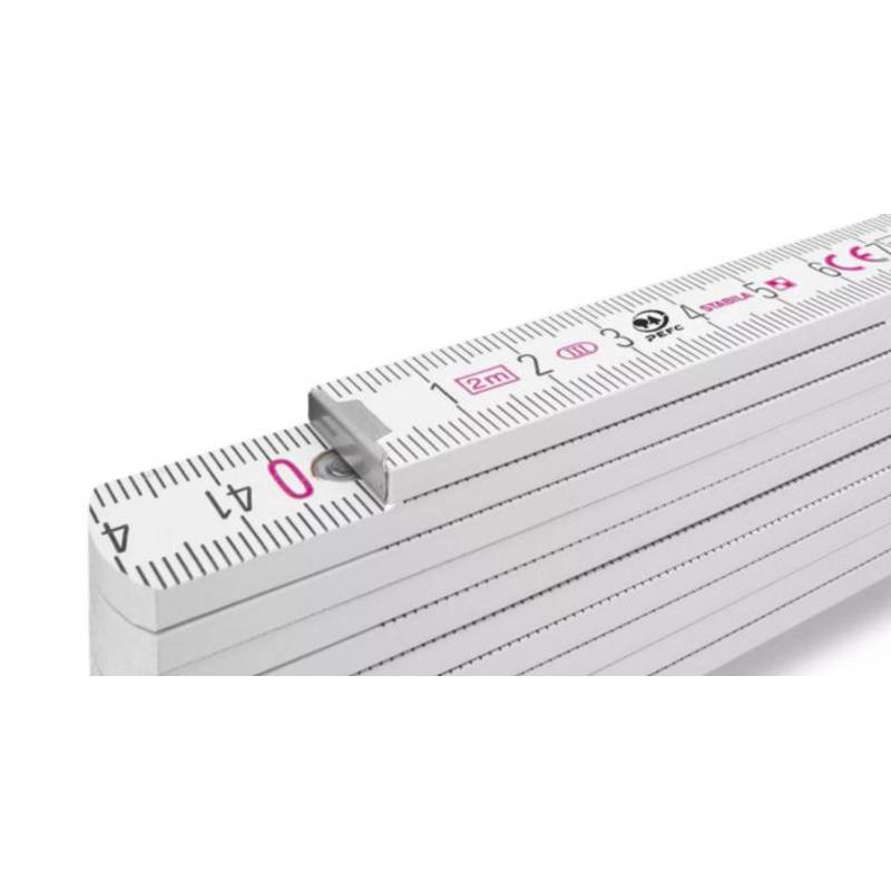 Dřevěný skládací metr Stabila, 2m, bílá Dřevěný skládací metr Stabila, 2m, bílá