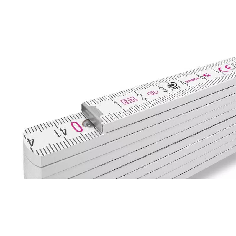 Dřevěný skládací metr Stabila, 2m, bílá Dřevěný skládací metr Stabila, 2m, bílá