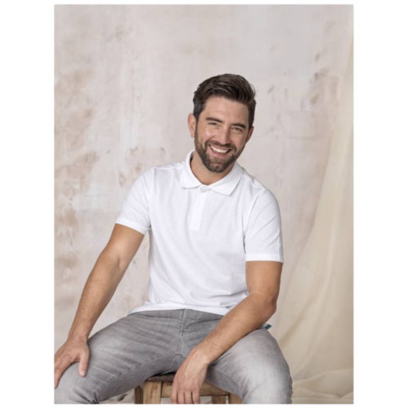 Pánske organické polo tričko GOTS s krátkym rukávom, svetlomodrá, M Pánske organické polo tričko GOTS s krátkym rukávom, svetlomodrá, M