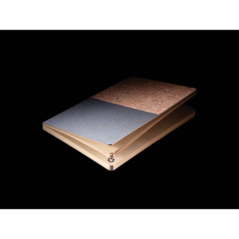 Korkový a kraftový zápisník A5, černá Korkový a kraftový zápisník A5, černá