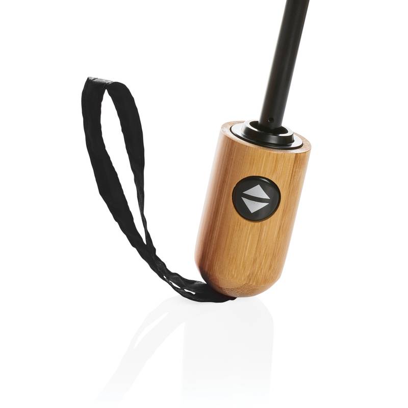 21" bambus auto-open/close dáždnik Impact zo 190T RPET AWARE, čierna 21" bambus auto-open/close dáždnik Impact zo 190T RPET AWARE, čierna