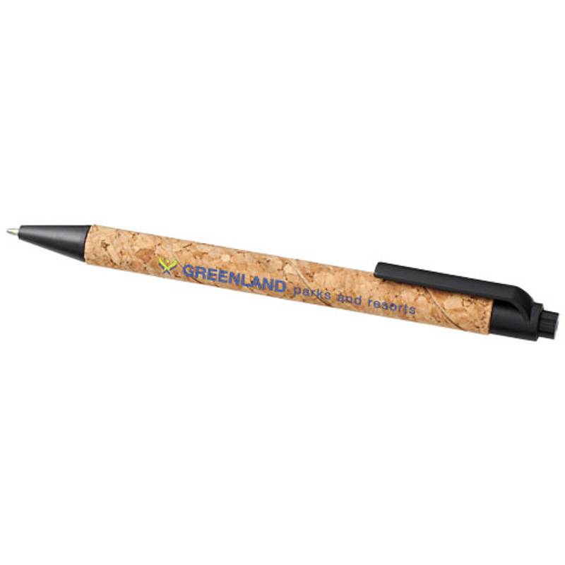 Guľôčkové pero Midar z korku a pšeničnej slamy, hnedá / čierna Guľôčkové pero Midar z korku a pšeničnej slamy, hnedá / čierna