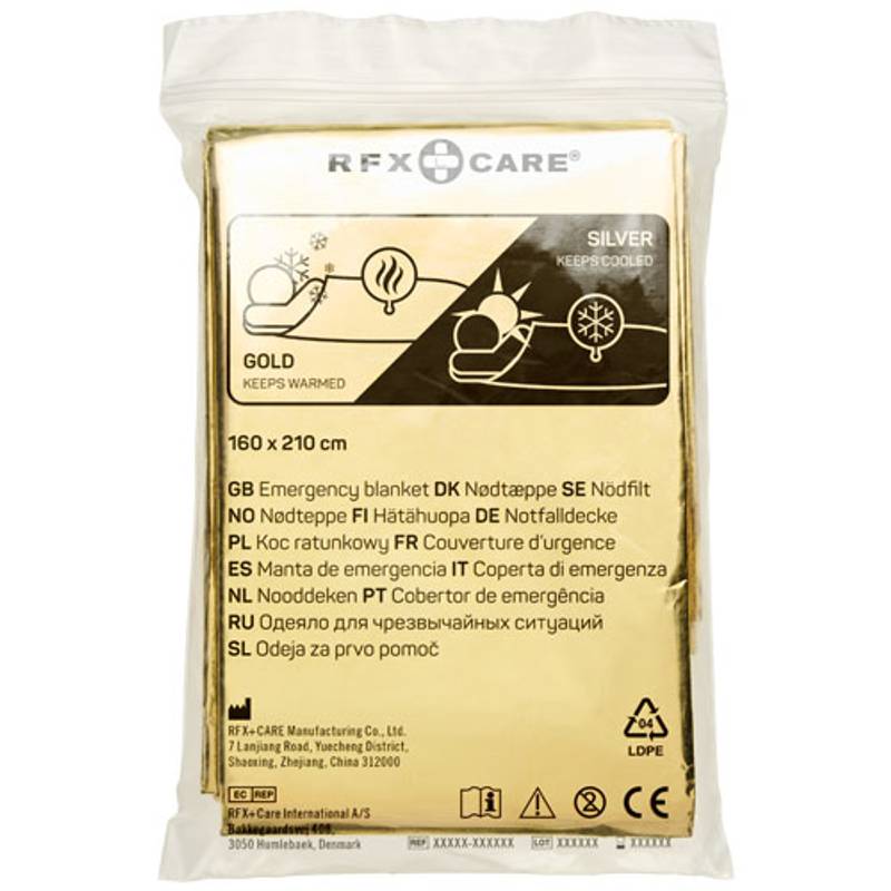 2účelová núdzová prikrývka Frederik, zlatá 2účelová núdzová prikrývka Frederik, zlatá