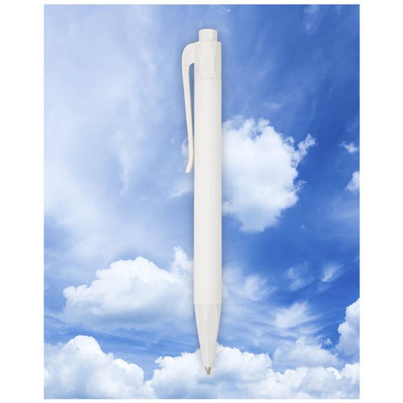 Plastové guľôčkové pero Terra 100% PLA (kukuričný plast), modrá náplň, biela Plastové guľôčkové pero Terra 100% PLA (kukuričný plast), modrá náplň, biela