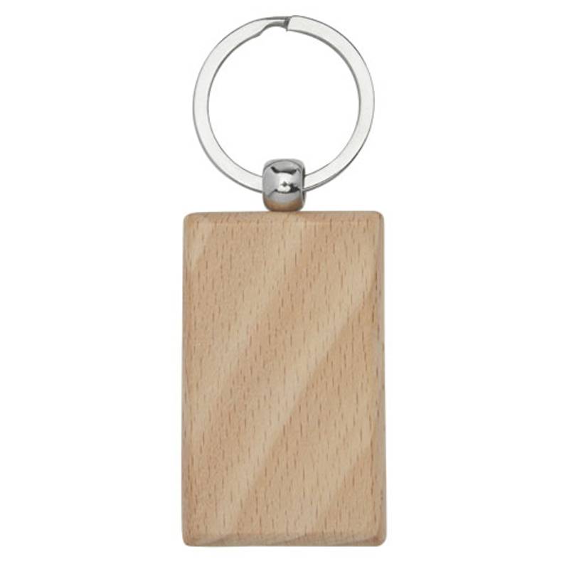 Obdélníková klíčenka z bukového dřeva Gian, přírodní Obdélníková klíčenka z bukového dřeva Gian, přírodní