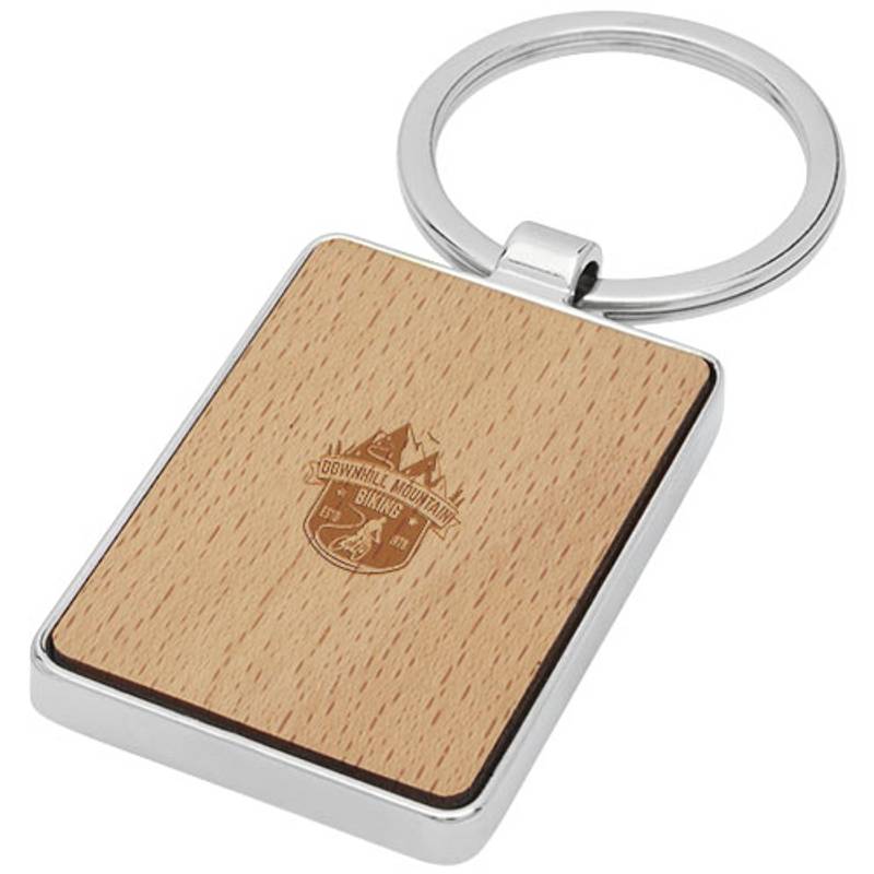 Obdĺžniková kľúčenka z bukového dreva Mauro, prírodná Obdĺžniková kľúčenka z bukového dreva Mauro, prírodná