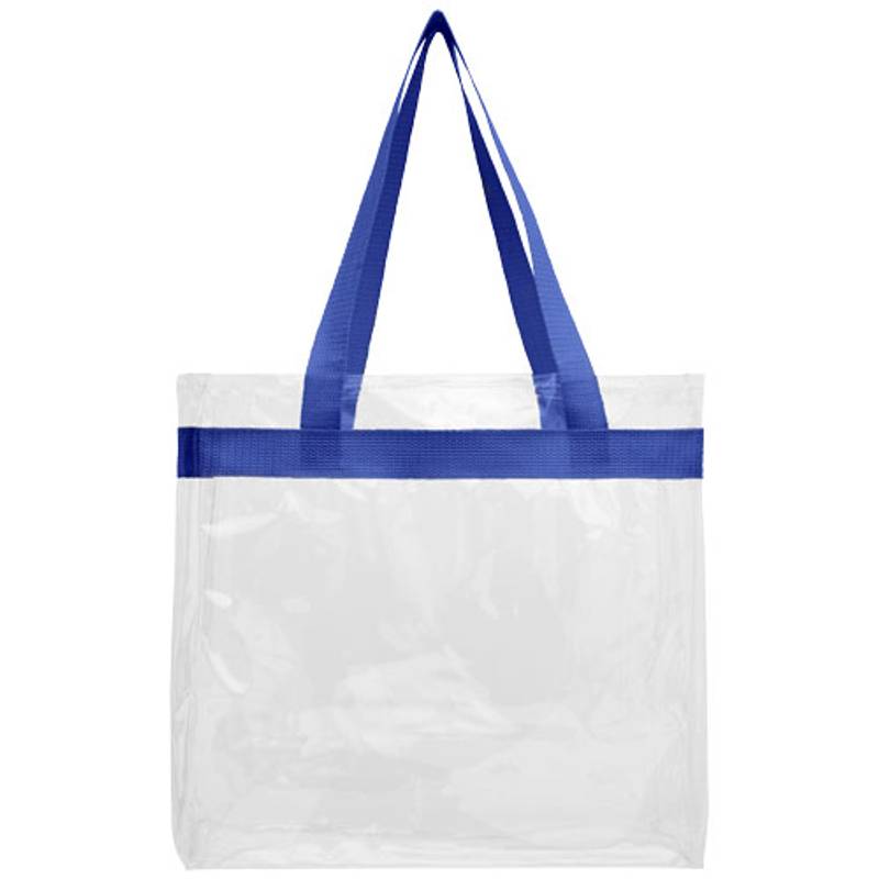 Priehľadná taška Hampton, PVC plast, kráľovská modrá / transparentná 