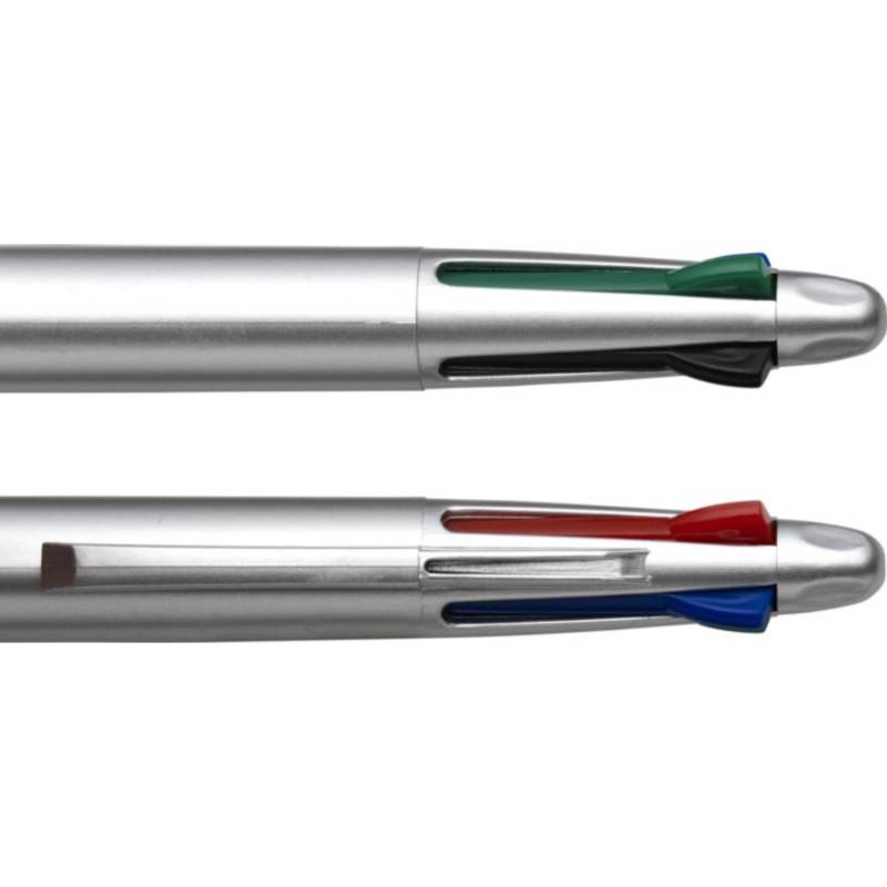 4-barevné kuličkové pero, barevná gumová rukojeť, černá 4-barevné kuličkové pero, barevná gumová rukojeť, černá