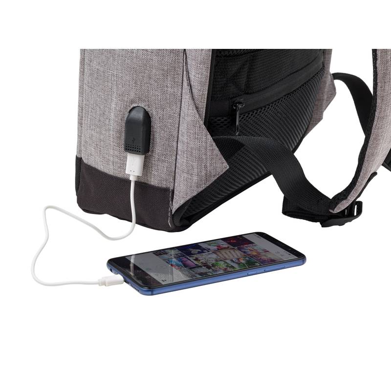 KEFUR cestovný batoh so vstupom pre USB, sivá KEFUR cestovný batoh so vstupom pre USB, sivá
