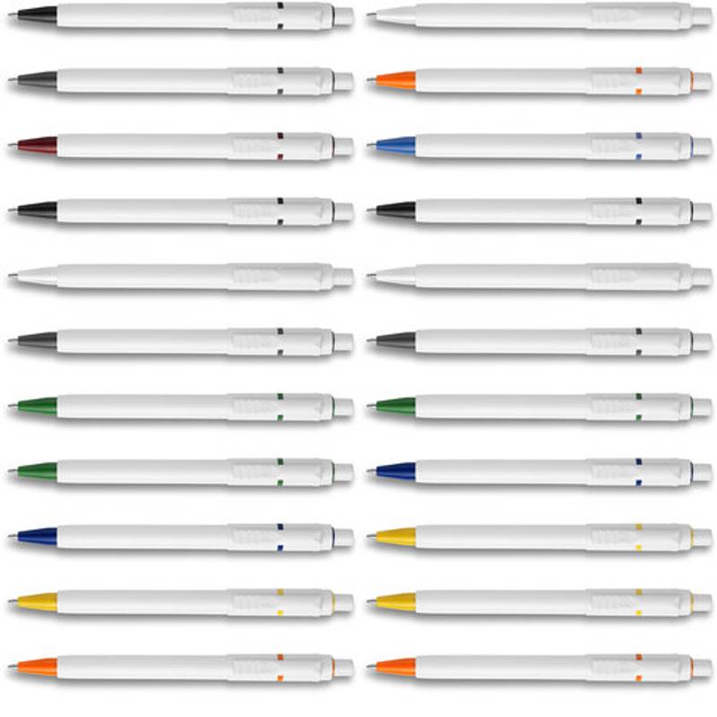 Plastové kuličkové pero Stilolinea Baron, bílá/černá Plastové kuličkové pero Stilolinea Baron, bílá/černá