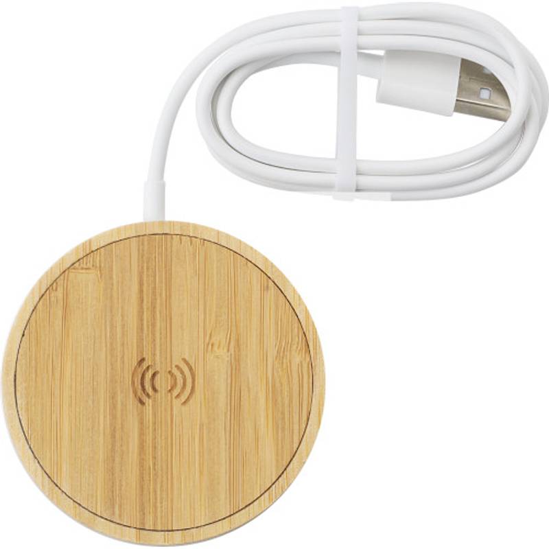 Bezdrátová nabíječka z bambusu. Bezdrátová nabíječka z bambusu.