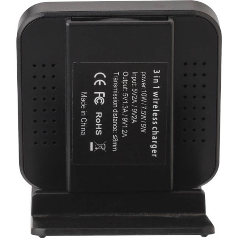 Plastová bezdrôtová nabíjačka, čierna Plastová bezdrôtová nabíjačka, čierna