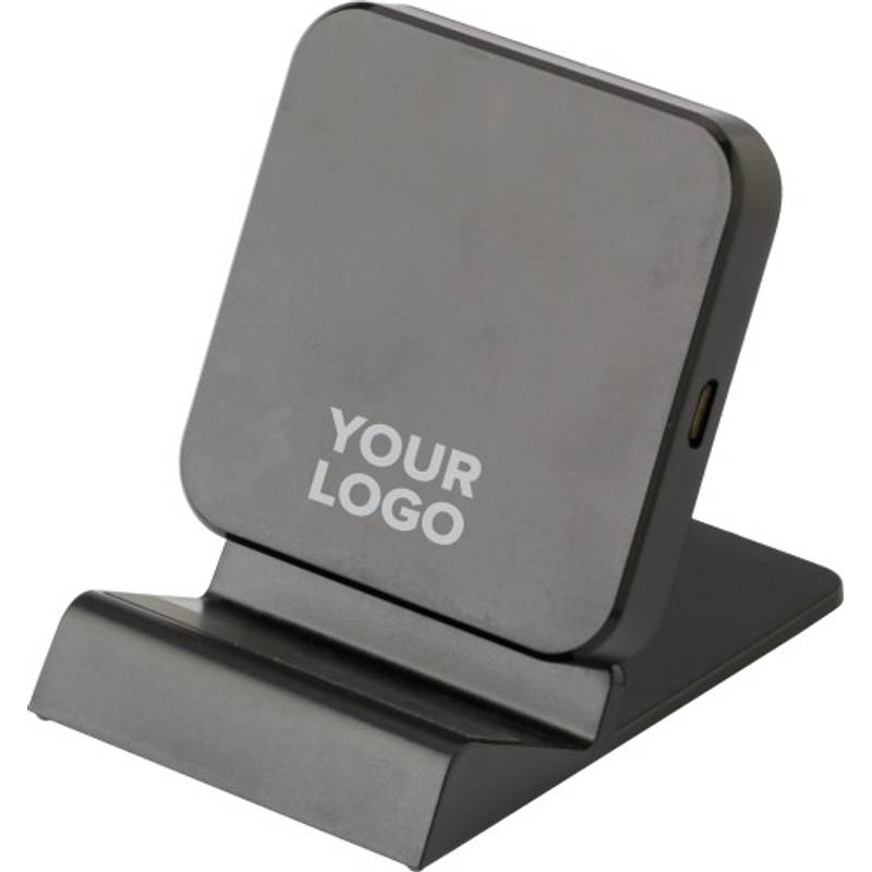 Plastová bezdrôtová nabíjačka, čierna Plastová bezdrôtová nabíjačka, čierna