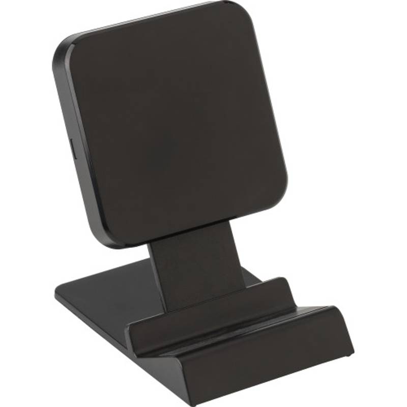 Plastová bezdrôtová nabíjačka, čierna Plastová bezdrôtová nabíjačka, čierna