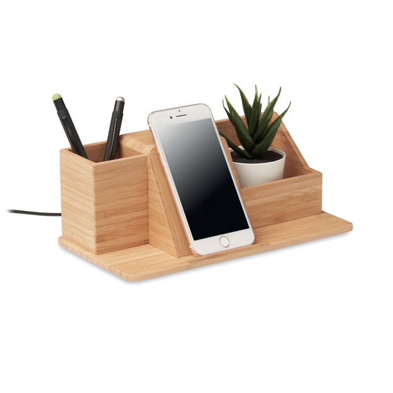 GROOVY Stolní bezdrátová nabíječka , hnědá GROOVY Stolní bezdrátová nabíječka , hnědá