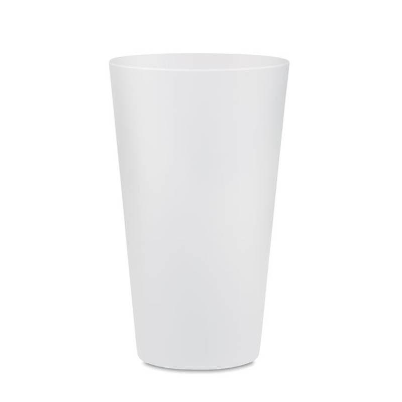 FESTA LARGE Téglik z matného PP 300ml , transparentná biela FESTA LARGE Téglik z matného PP 300ml , transparentná biela