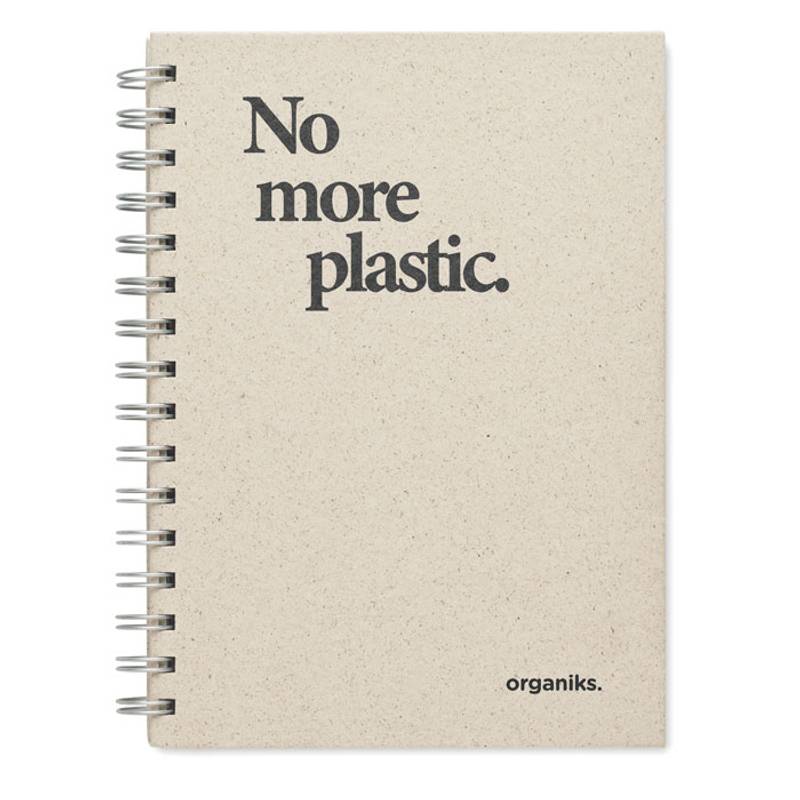 GRASS BOOK Krúžkový A5 zápisník z trávy , béžová GRASS BOOK Krúžkový A5 zápisník z trávy , béžová