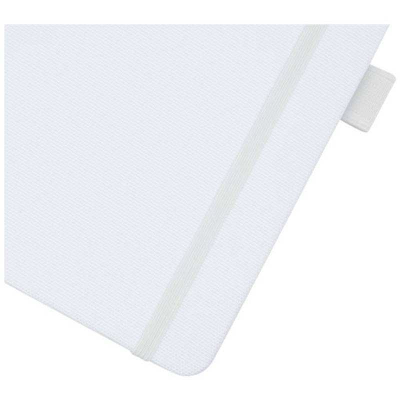 Zápisník A5 z recyklovaného papiera s obálkou z recyklovaného PET Honua, biela
