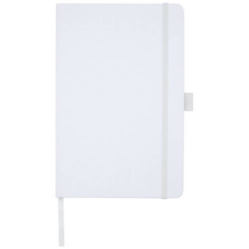 Zápisník A5 z recyklovaného papiera s obálkou z recyklovaného PET Honua, biela Zápisník A5 z recyklovaného papiera s obálkou z recyklovaného PET Honua, biela