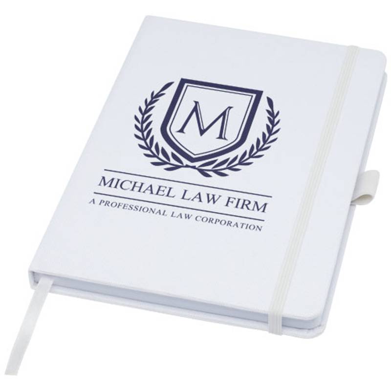 Zápisník A5 z recyklovaného papiera s obálkou z recyklovaného PET Honua, biela Zápisník A5 z recyklovaného papiera s obálkou z recyklovaného PET Honua, biela