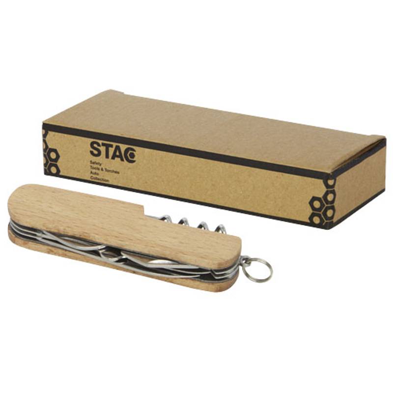 Drevený vreckový nôž Richard so 7 funkciami, prírodná Drevený vreckový nôž Richard so 7 funkciami, prírodná