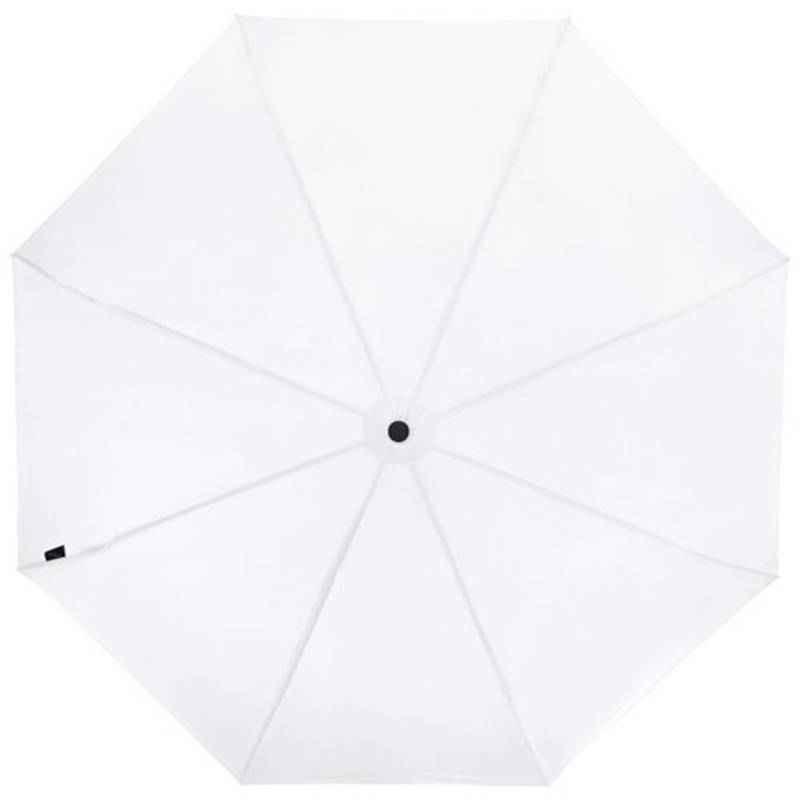 Skladací vetruodolný dáždnik Birgit 21'' z recyklovaného PET materiálu, biela Skladací vetruodolný dáždnik Birgit 21'' z recyklovaného PET materiálu, biela