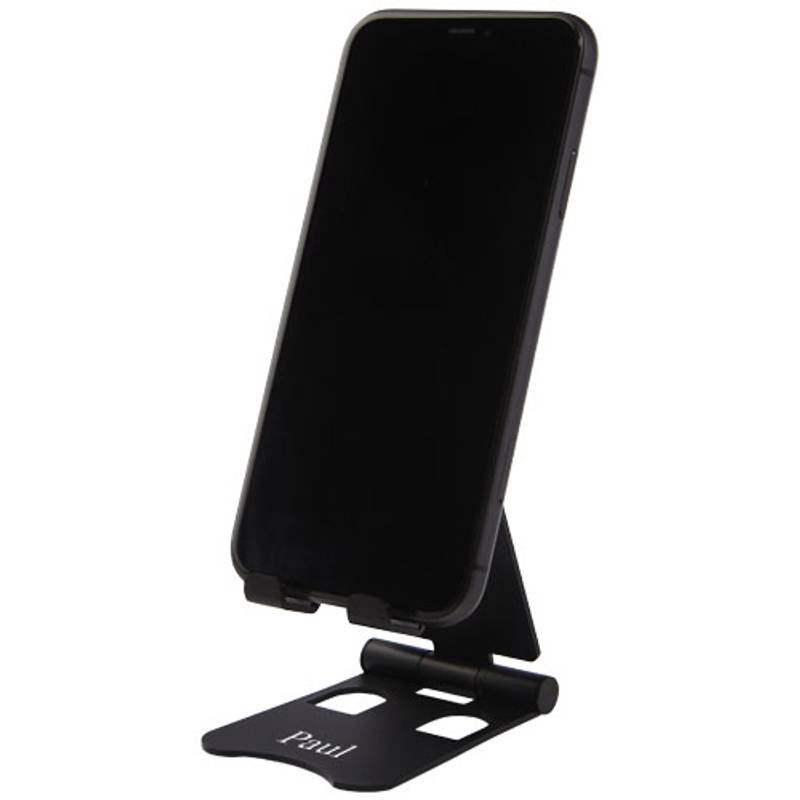 Skládací stojánek na telefon Riso, černá Skládací stojánek na telefon Riso, černá