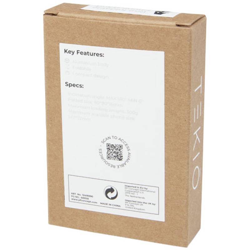 Skládací stojánek na telefon Riso, černá Skládací stojánek na telefon Riso, černá