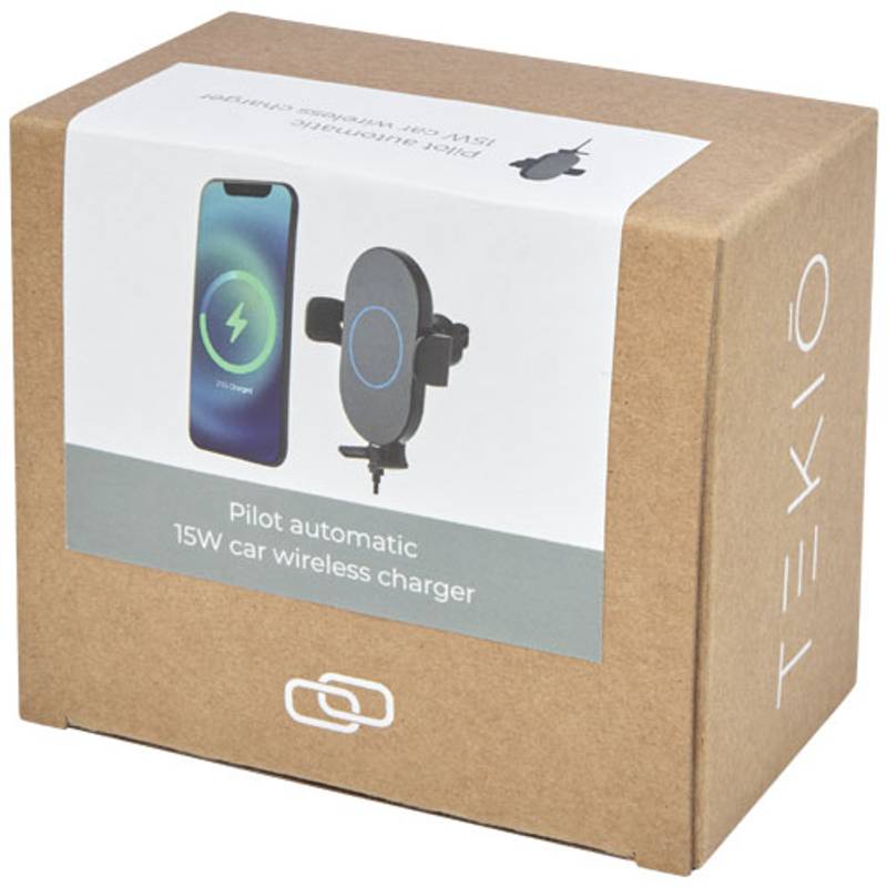 15W bezdrôtová automatická nabíjačka do auta Pilot, čierna 15W bezdrôtová automatická nabíjačka do auta Pilot, čierna