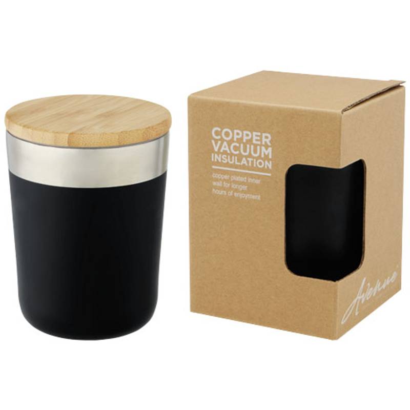 Termo hrnek objemu 300 ml z nerezové oceli s měděnou vakuovou izolací a bambusovým víčkem Lagan Termo hrnek objemu 300 ml z nerezové oceli s měděnou vakuovou izolací a bambusovým víčkem Lagan