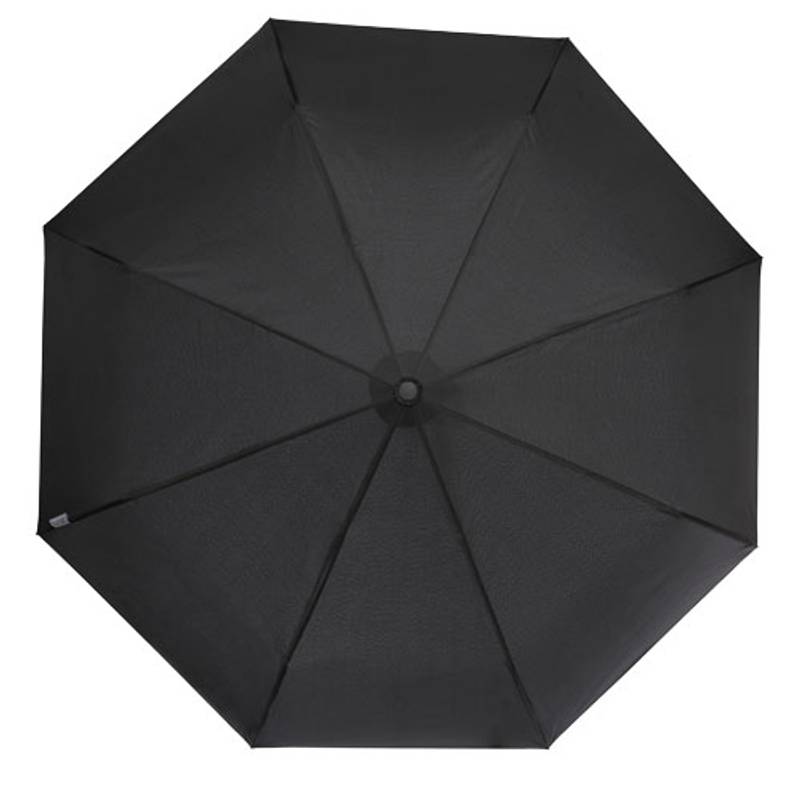 21" skladací dáždnik Montebello s automatickým otváraním a zatváraním s ohnutou rukoväťou, čierna