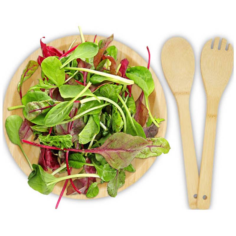 Bambusová šalátová misa a pomôcky Argulls, prírodná Bambusová šalátová misa a pomôcky Argulls, prírodná