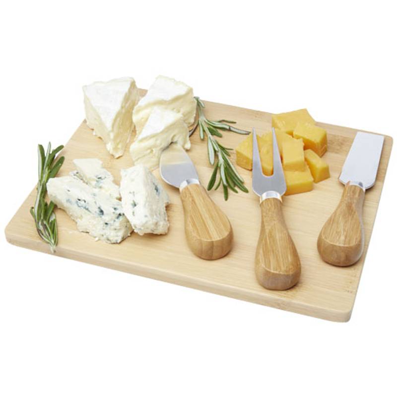 Bambusový prkénko a nástroje na sýr Ement, přírodní Bambusový prkénko a nástroje na sýr Ement, přírodní