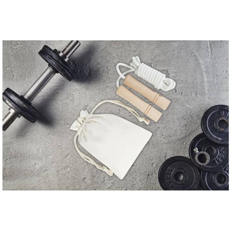 Dřevěné švihadlo v bavlněném pouzdru Deniso, hnědá Dřevěné švihadlo v bavlněném pouzdru Deniso, hnědá