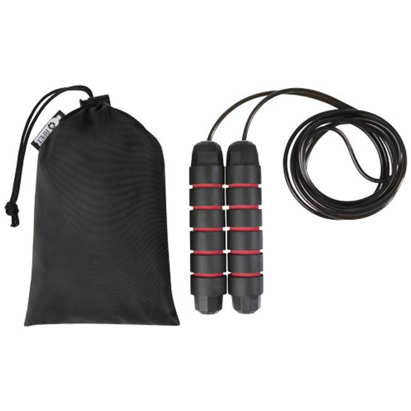 Švihadlo v puzdre z recyklovaného PET plastu Austin, červená Švihadlo v puzdre z recyklovaného PET plastu Austin, červená