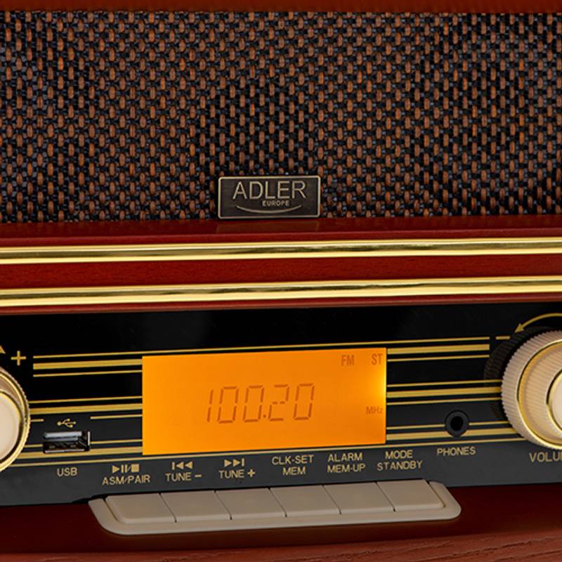 Retro rádio, hnedá,  ADLER  AD1187