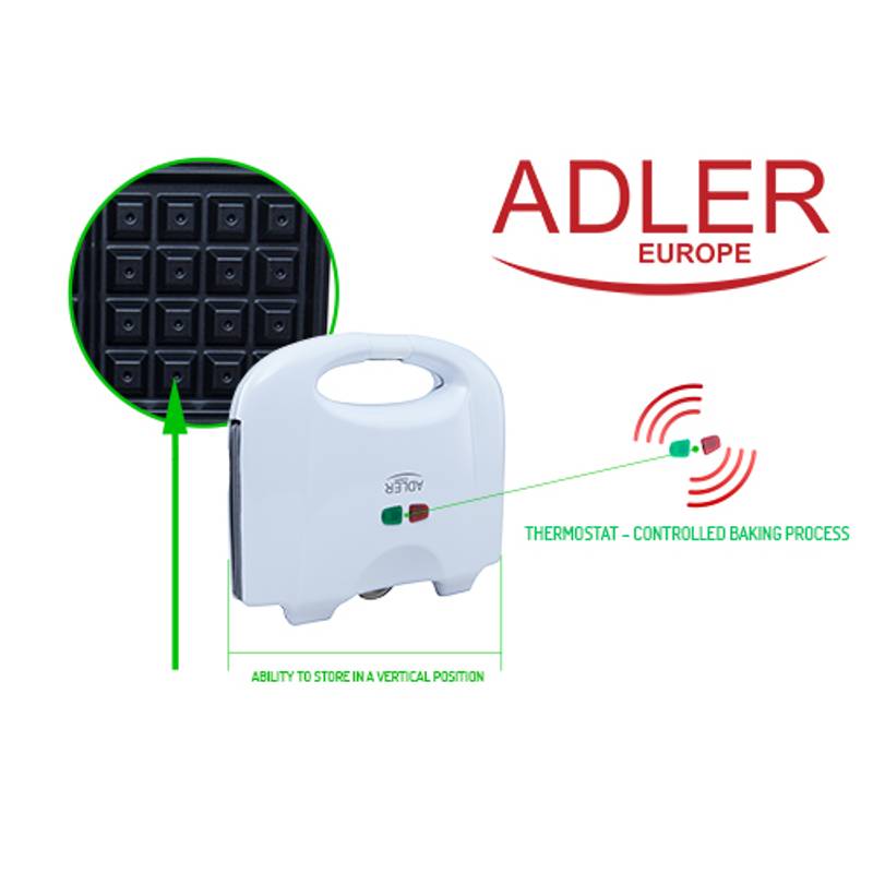 Vaflovač 700W, ADLER AD311 Vaflovač 700W, ADLER AD311