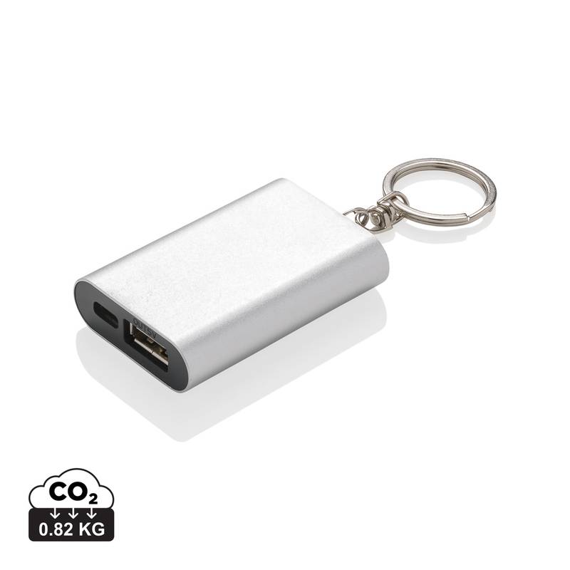 TORMA powerbanka a kľúčenka 1000 mAh, strieborná TORMA powerbanka a kľúčenka 1000 mAh, strieborná
