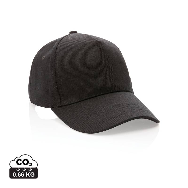 5 dílná kšiltovka Impact z 280g recyklované bavlny AWARE ™, černá 5 dílná kšiltovka Impact z 280g recyklované bavlny AWARE ™, černá