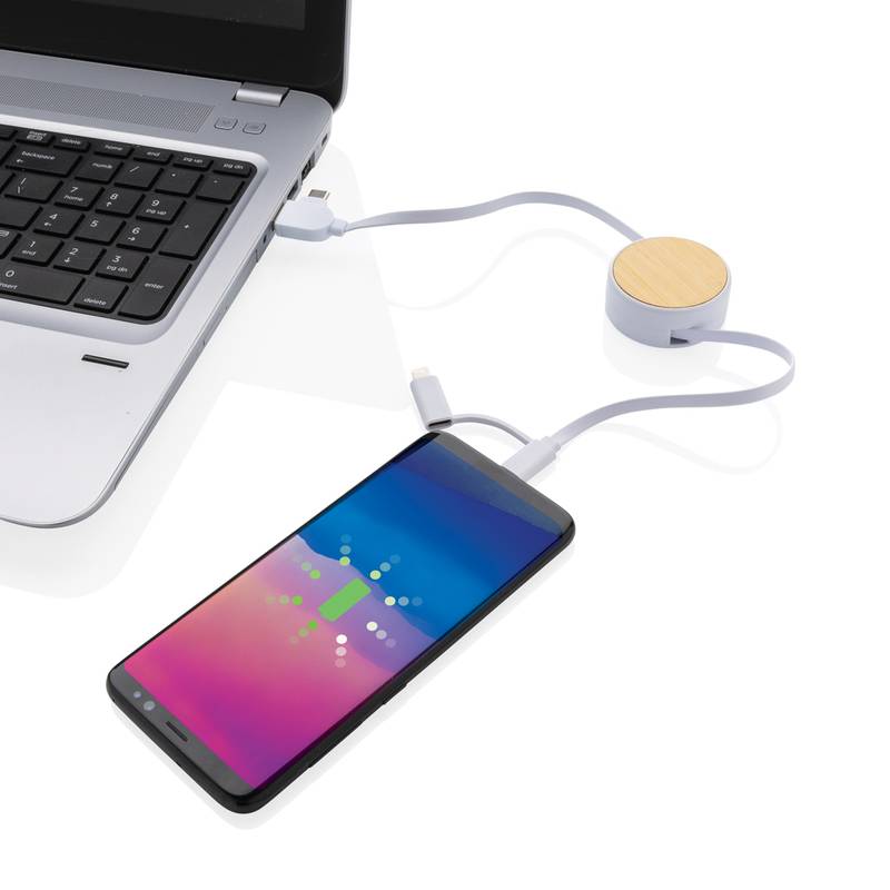 Zvinovací kábel 6 v 1 Ontario z RCS recyklovaného plastu Zvinovací kábel 6 v 1 Ontario z RCS recyklovaného plastu