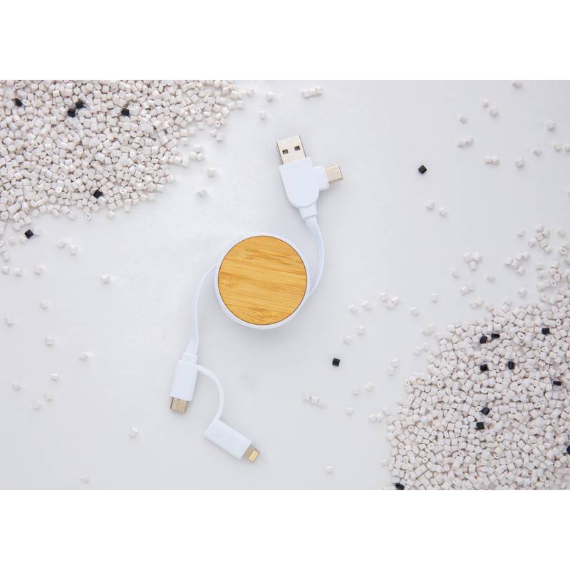 Zvinovací kábel 6 v 1 Ontario z RCS recyklovaného plastu Zvinovací kábel 6 v 1 Ontario z RCS recyklovaného plastu