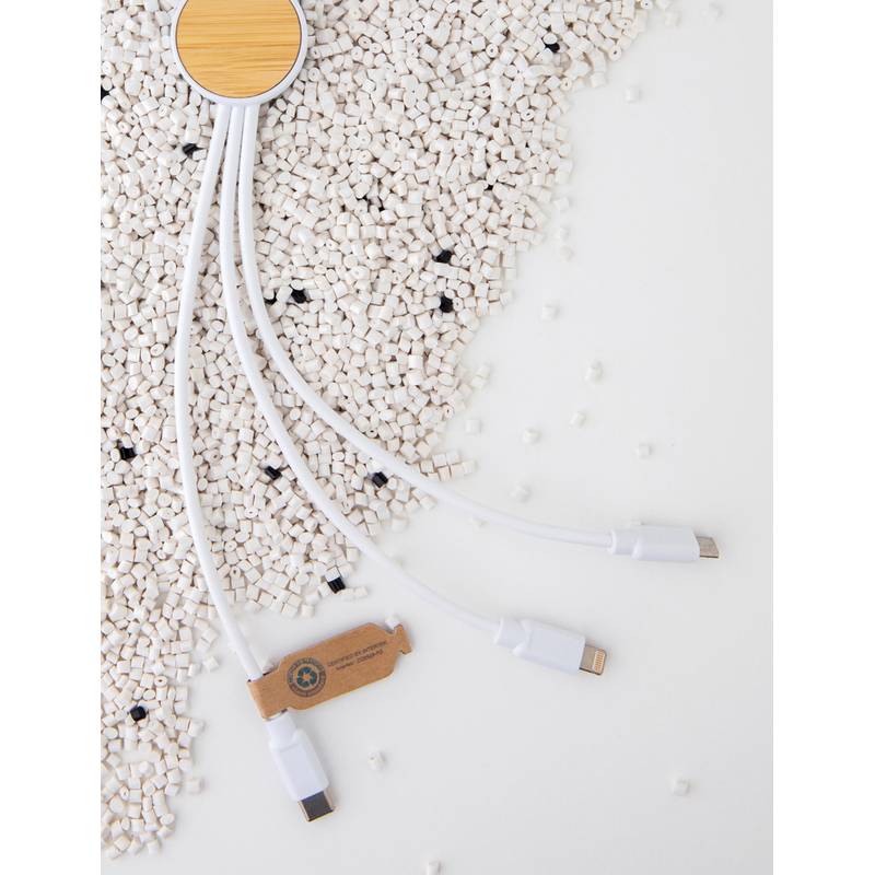 Nabíjací kábel 6 v 1 Ontario z RCS recyklovaného plastu Nabíjací kábel 6 v 1 Ontario z RCS recyklovaného plastu