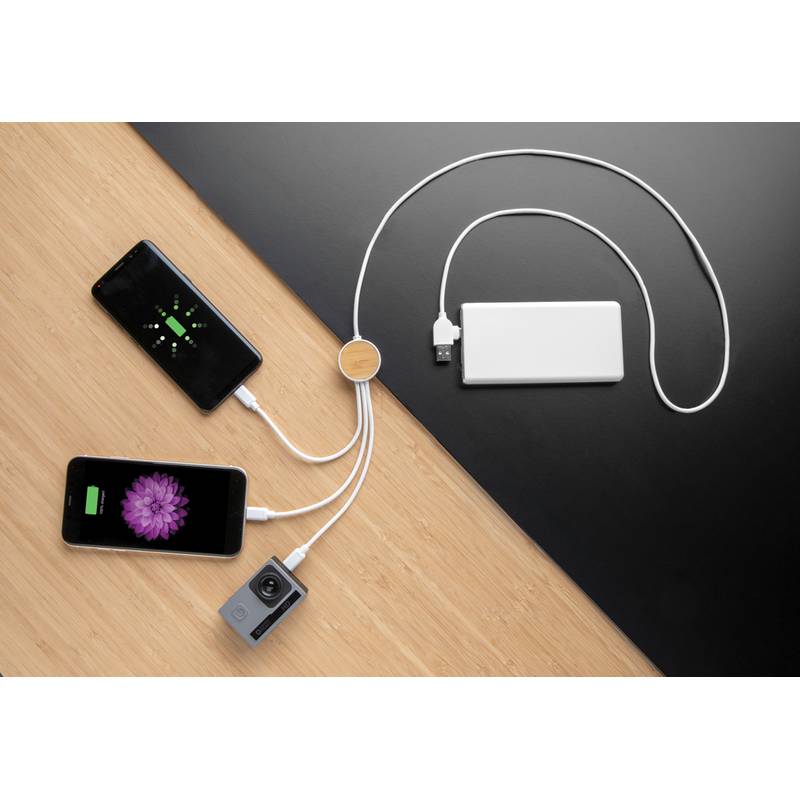 Nabíjací kábel 6 v 1 Ontario z RCS recyklovaného plastu Nabíjací kábel 6 v 1 Ontario z RCS recyklovaného plastu