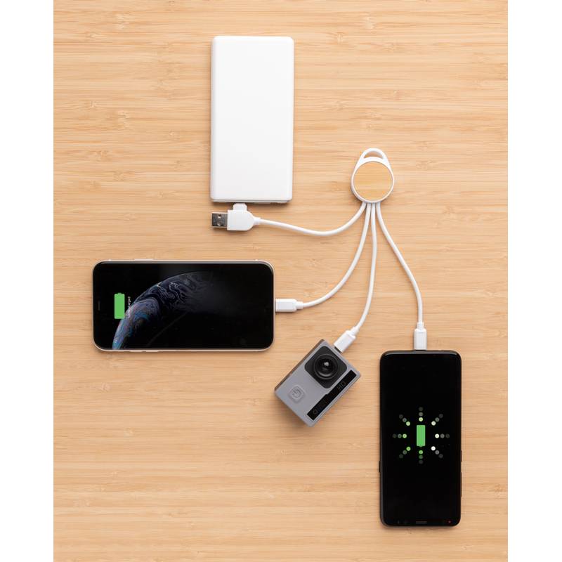 Vreckový nabíjací kábel 6 v 1 Ontario z RCS recykl. plastu Vreckový nabíjací kábel 6 v 1 Ontario z RCS recykl. plastu