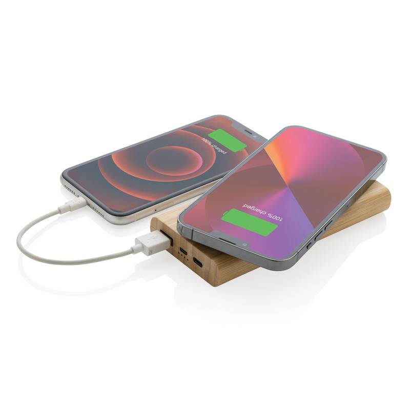 Bezdrôtová powerbanka 8 000 mAh 5W z FSC bambusu Bezdrôtová powerbanka 8 000 mAh 5W z FSC bambusu